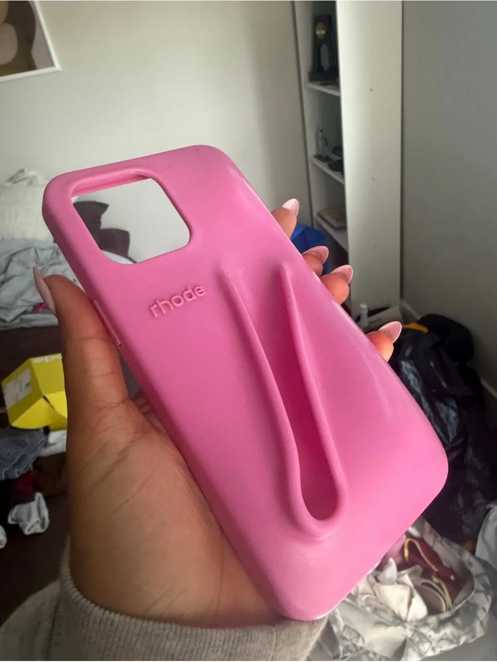 RHODE Hot Pink Silicone Phone Case with Lio Holder
